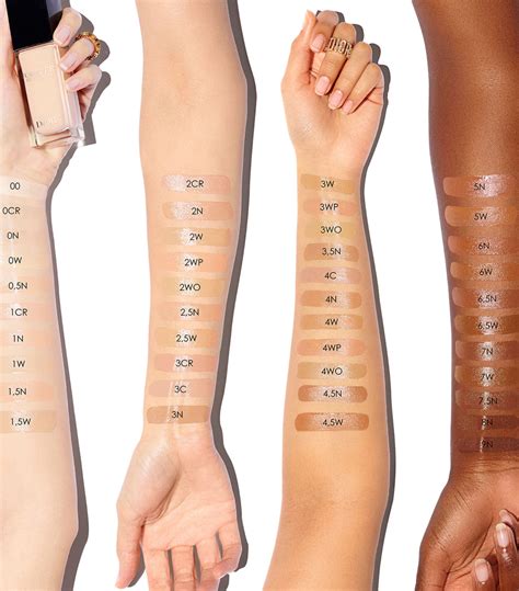 forever skin glow foundation von dior|Dior forever foundation color chart.